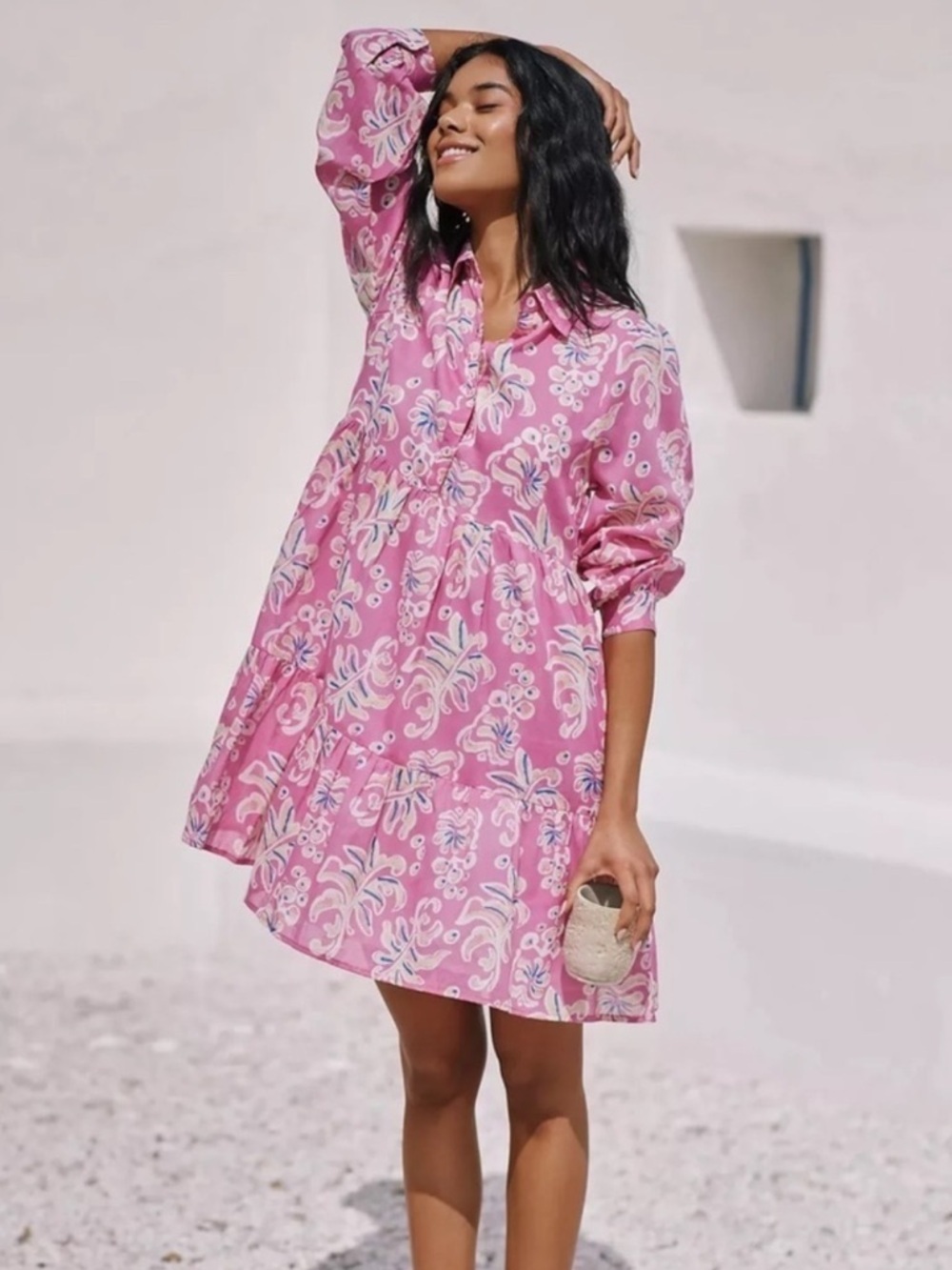 Ro's Garden Romy Pink Floral Mini Dress